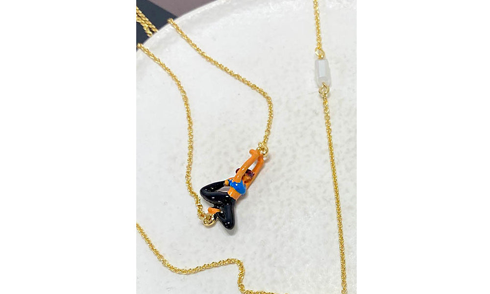 Vibrant Enamel Diver Pendant Necklaces - 18k Gold-Plated