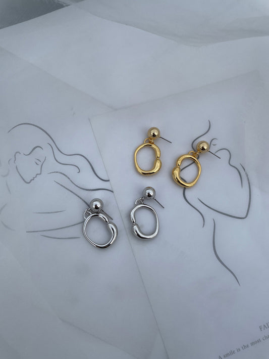 Silver-Plated Teardrop Hoop Earrings