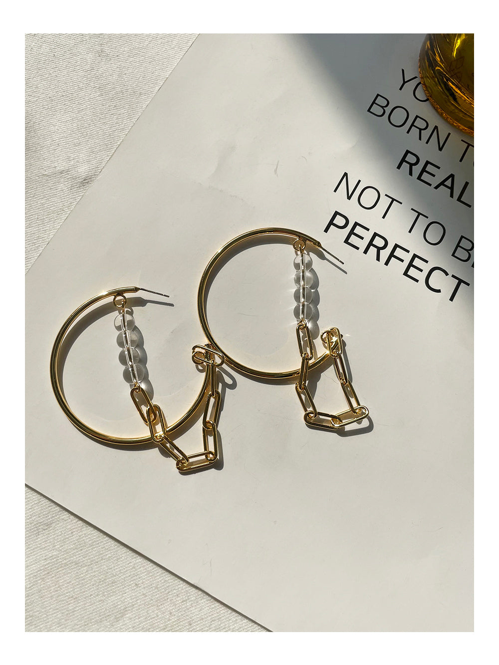 Dual-Tone Interlinked Chain Earrings