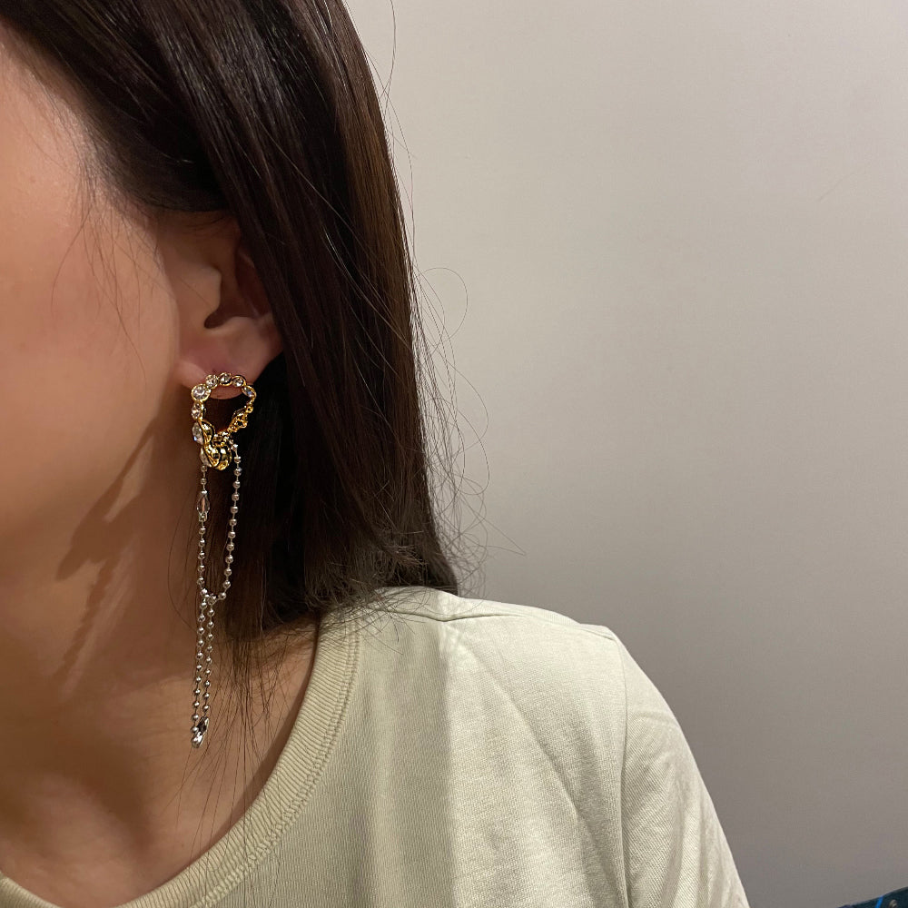 Two-Tone Chain Link Drop Earrings