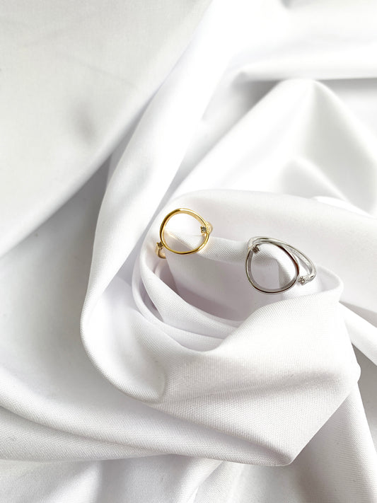 Gold and Silver Plated Minimalist Teardrop Rings