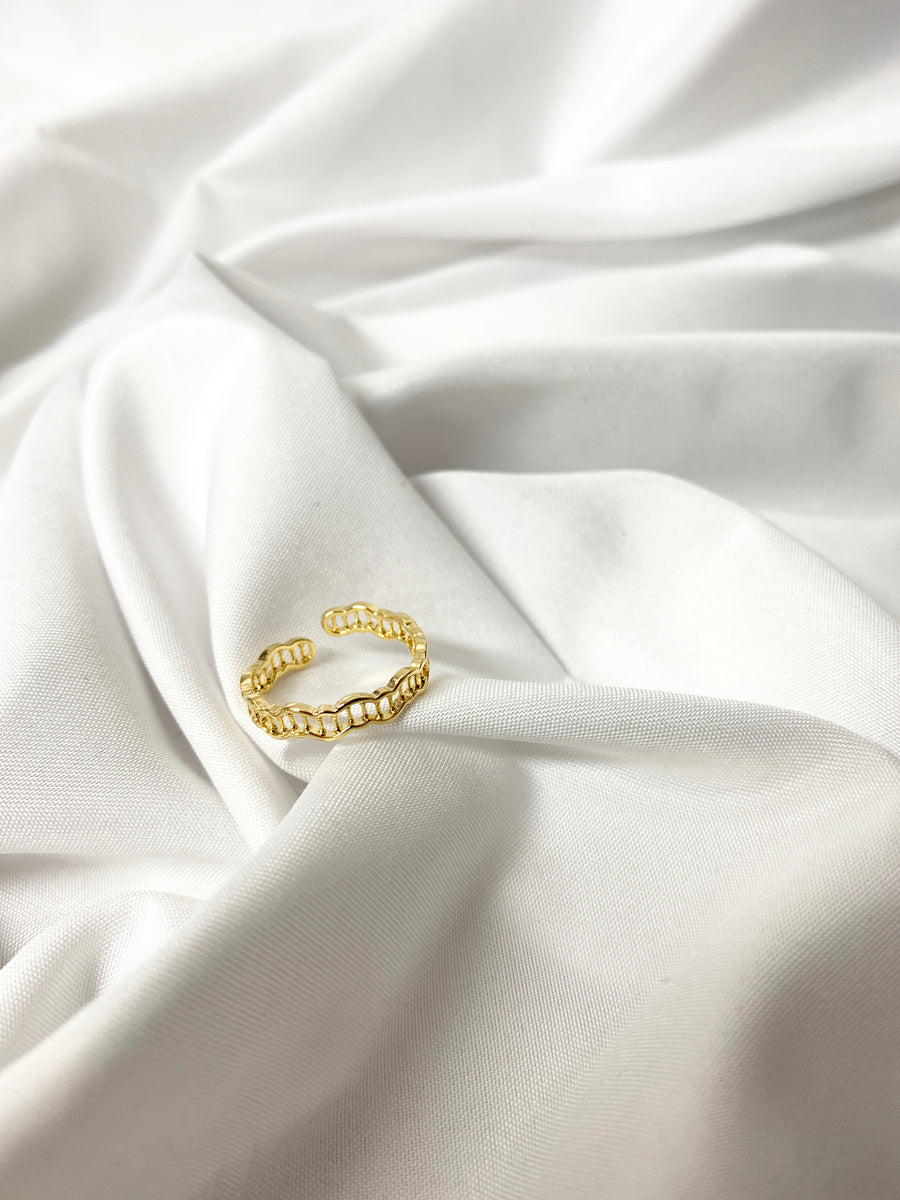 Gold and Silver Plated Wavy Open Cuff Rings