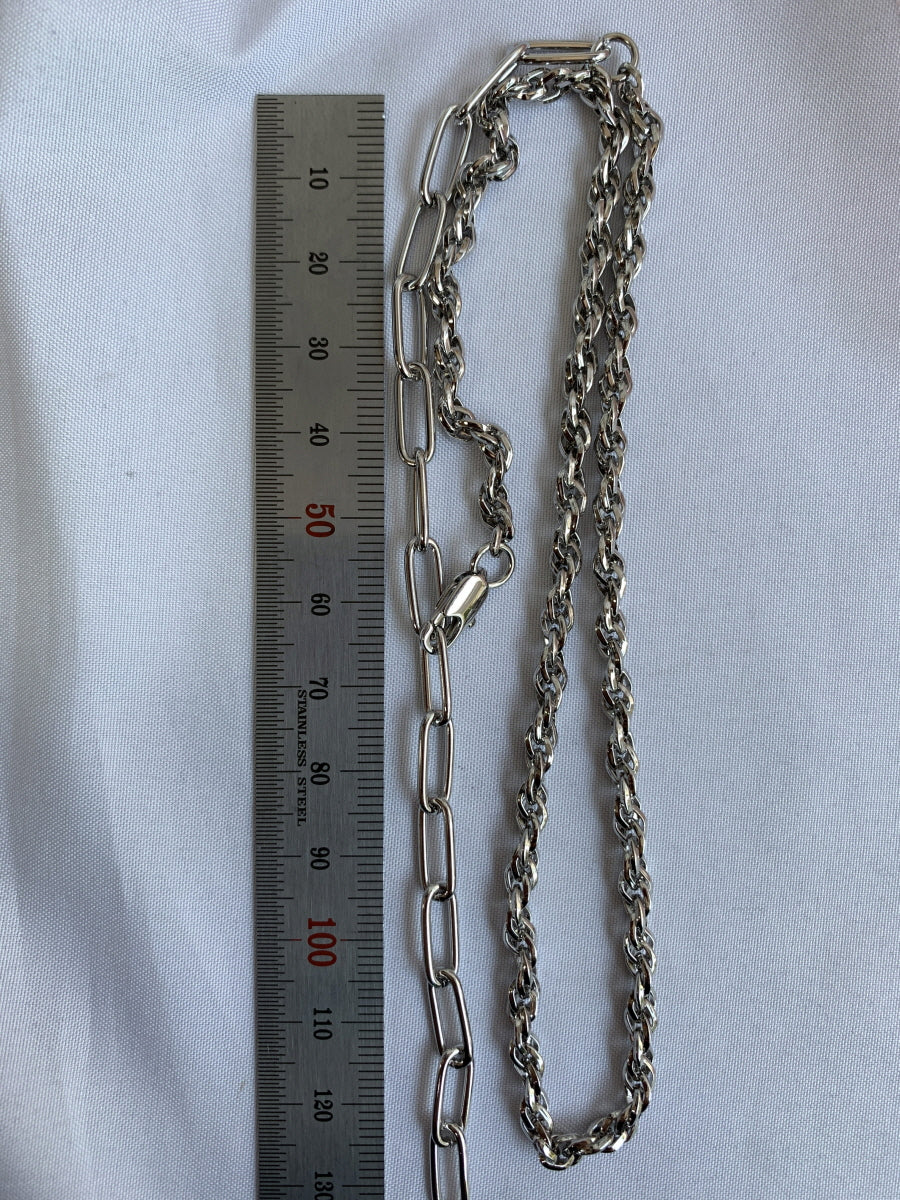 Dual Tone Chunky Chain Necklace - Gold and Silver