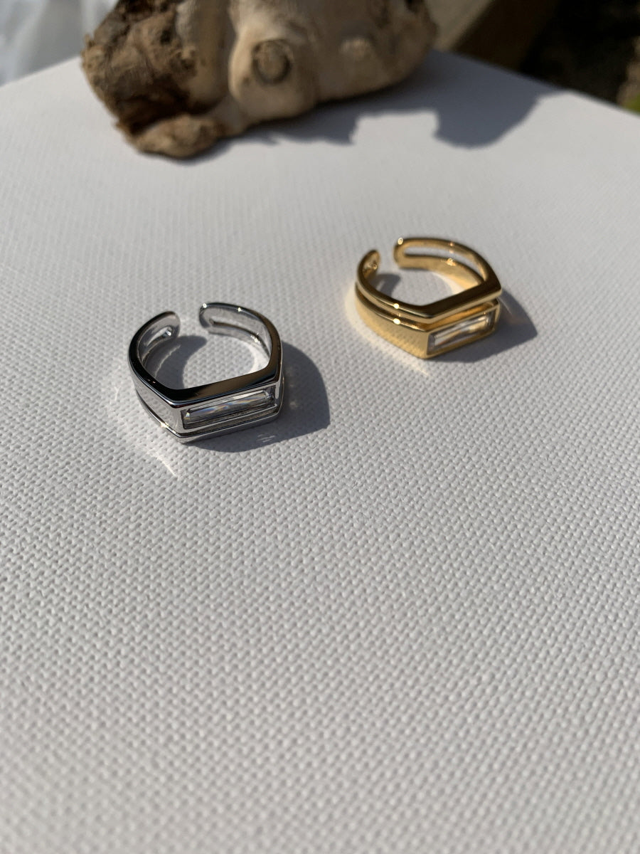 Gold and Silver Plated Geometric Hoop Rings