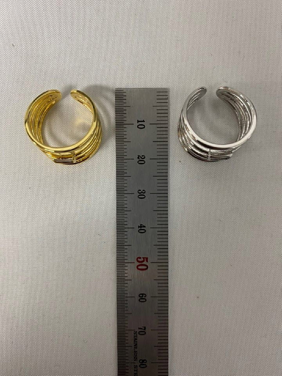 Gold and Silver Plated Multi-Band Rings with Cubic Accent