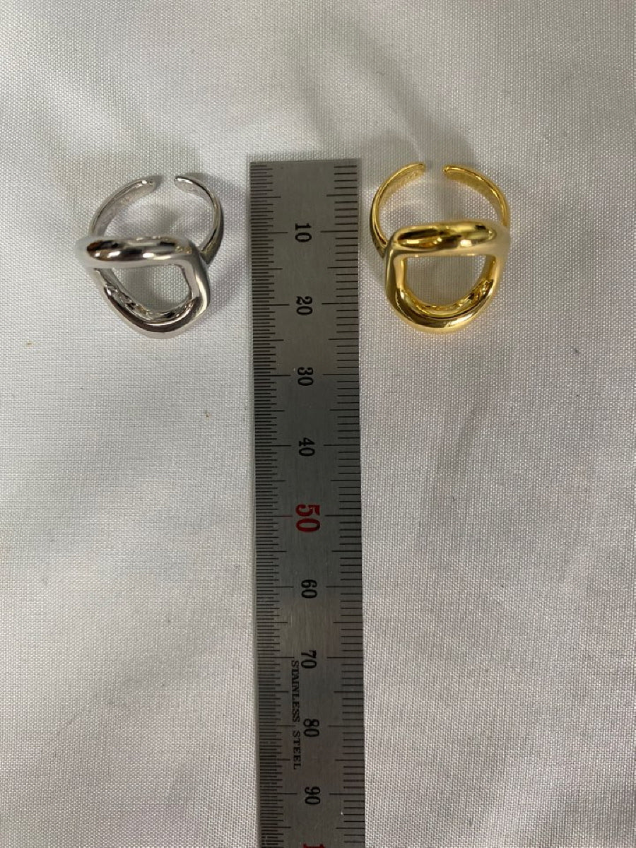 Gold and Silver Plated Abstract Loop Rings