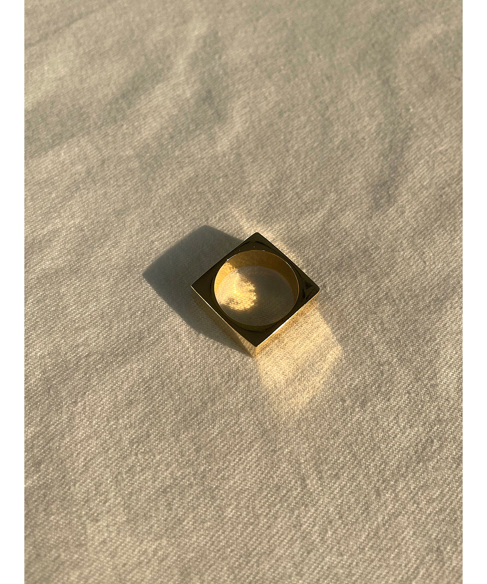 Square Gold and Silver Plated Statement Rings