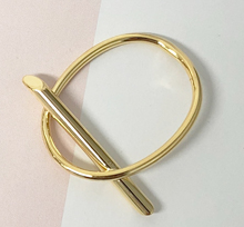 Minimalist Gold and Silver Plated Bar Circle Ring