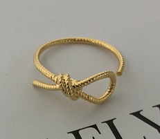 Gold and Silver Plated Rope Knot Ring