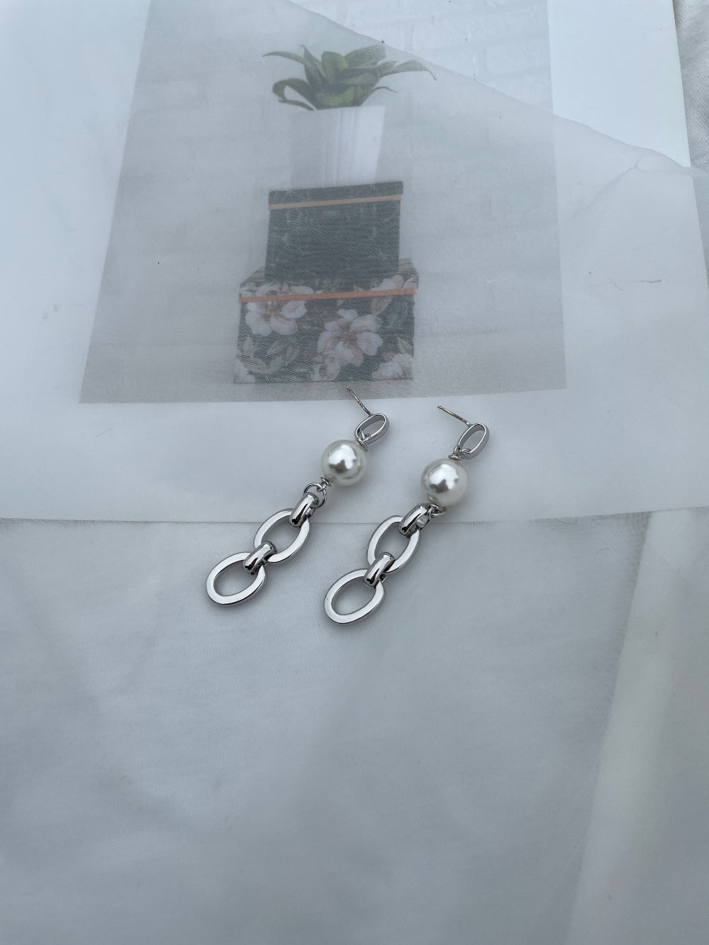 Mixed-Metal Chain Drop Earrings