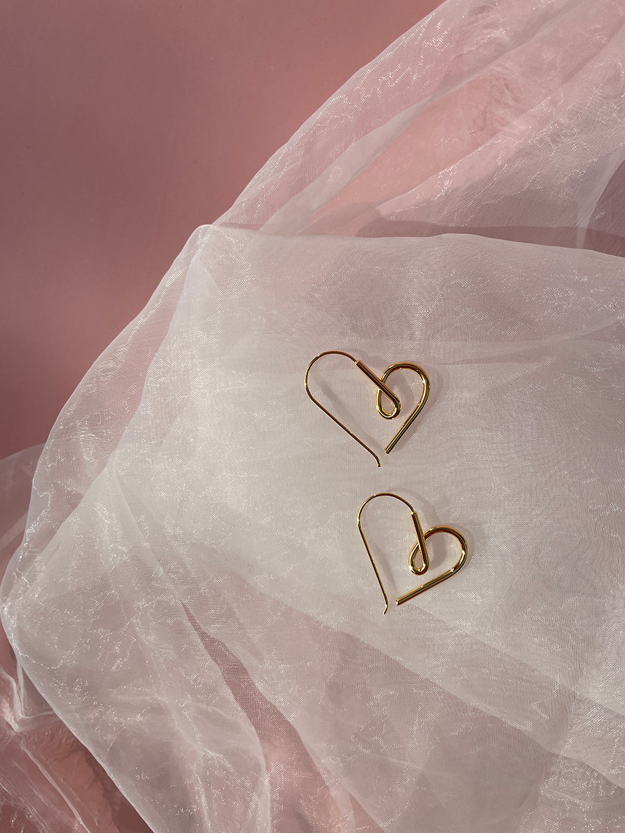 Gold and Silver Plated Heart-Shaped Hoop Earrings