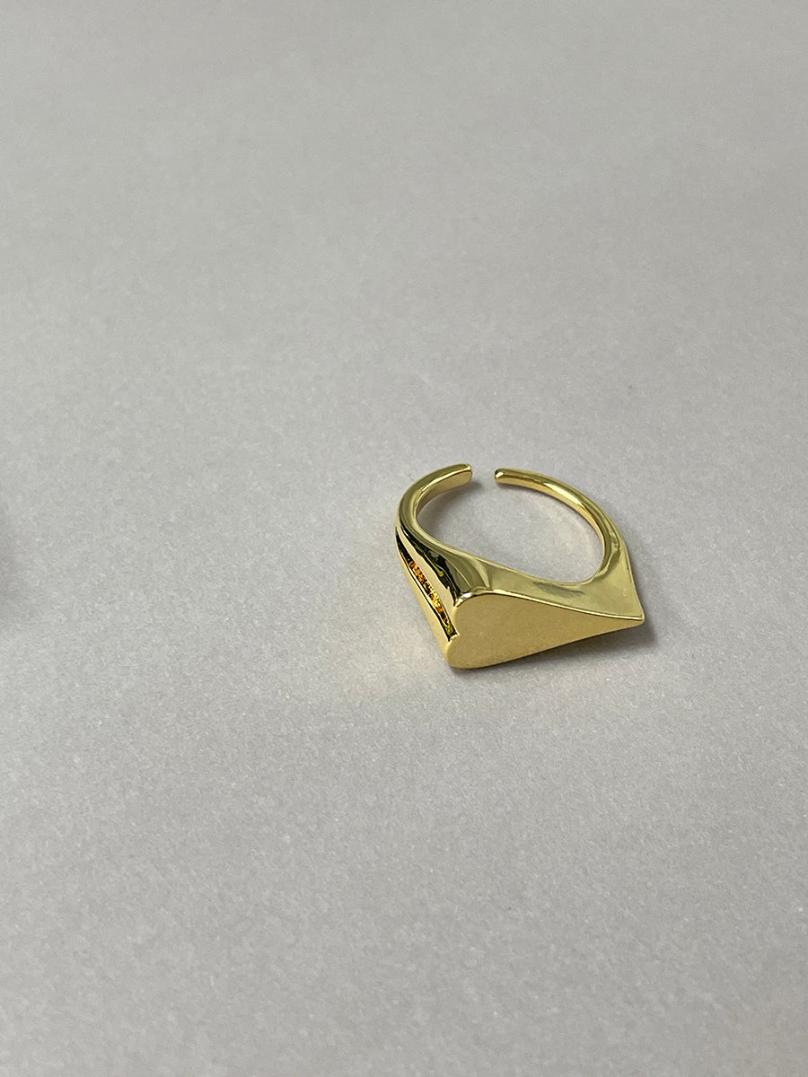 Minimalist Gold and Silver Heart Shape Statement Rings