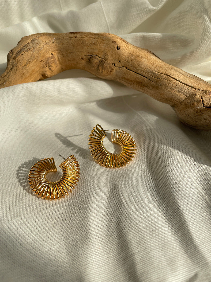 Gold and Silver Plated Coil Hoop Earrings