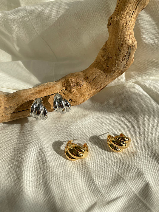 Gold and Silver Plated Twisted Hoop Earrings