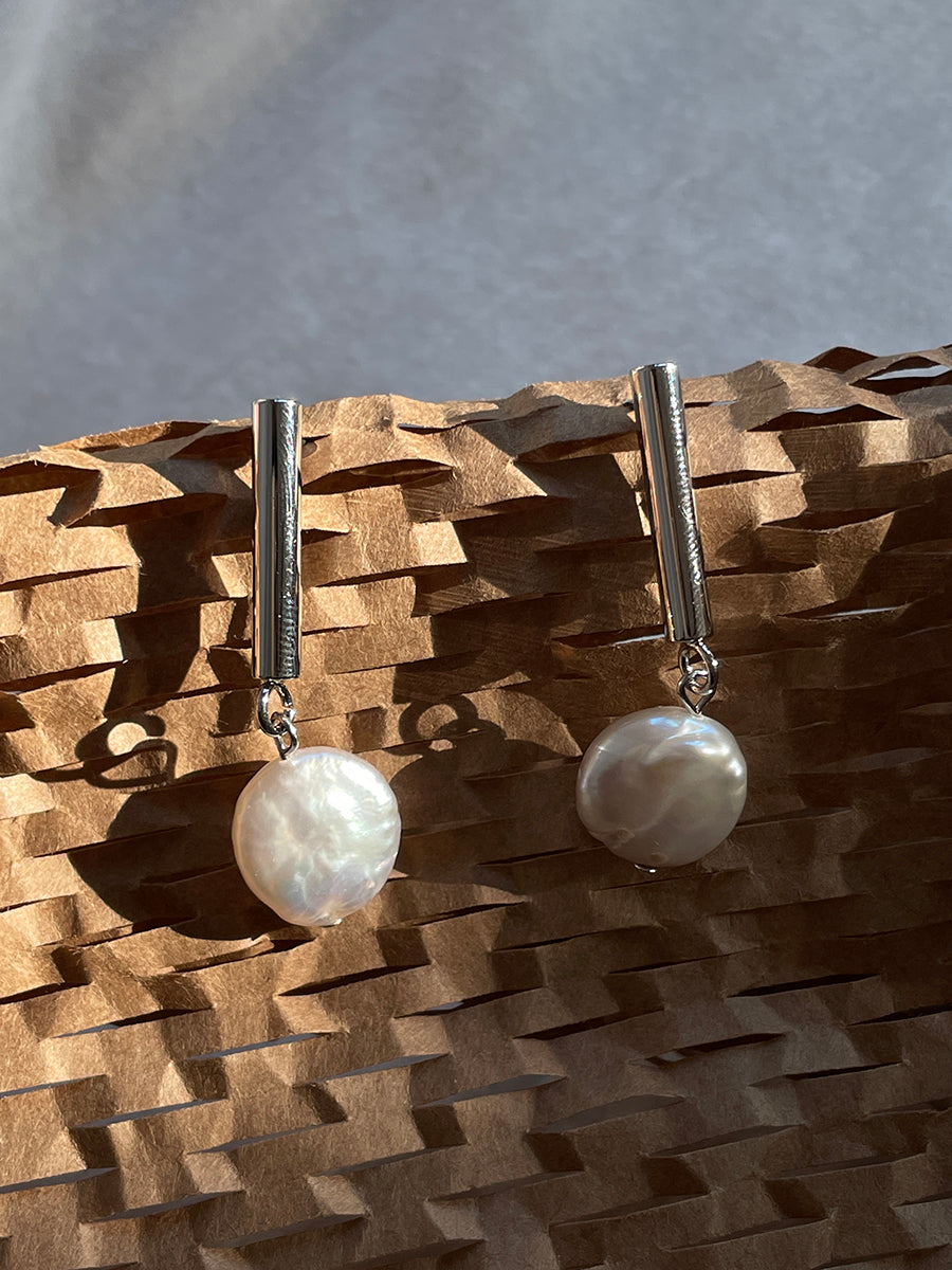 Gold and Silver Plated Baroque Pearl Drop Earrings