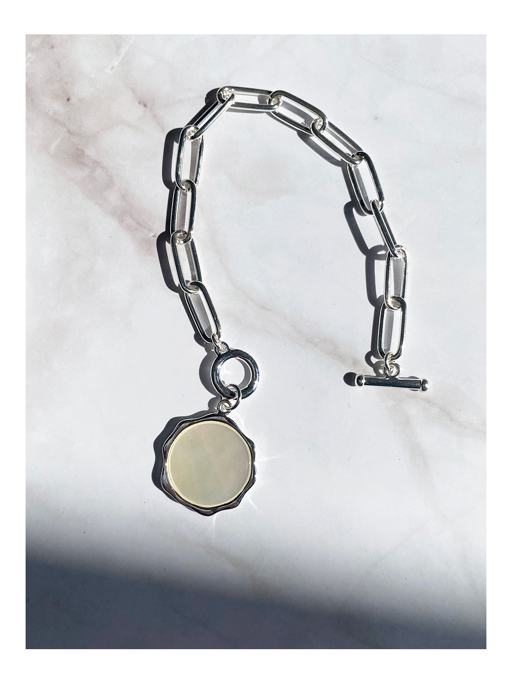 Gold and Silver Plated Mother of Pearl Pendant Bracelets