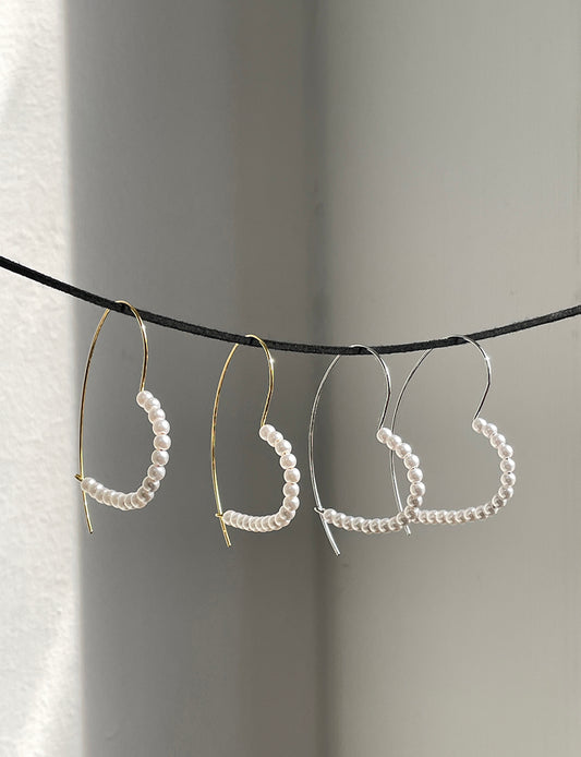 Silver-Plated Pearl Accent Hoop Earrings