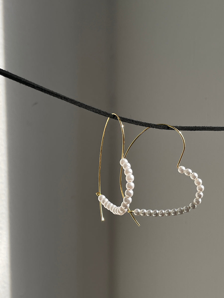 Silver-Plated Pearl Accent Hoop Earrings