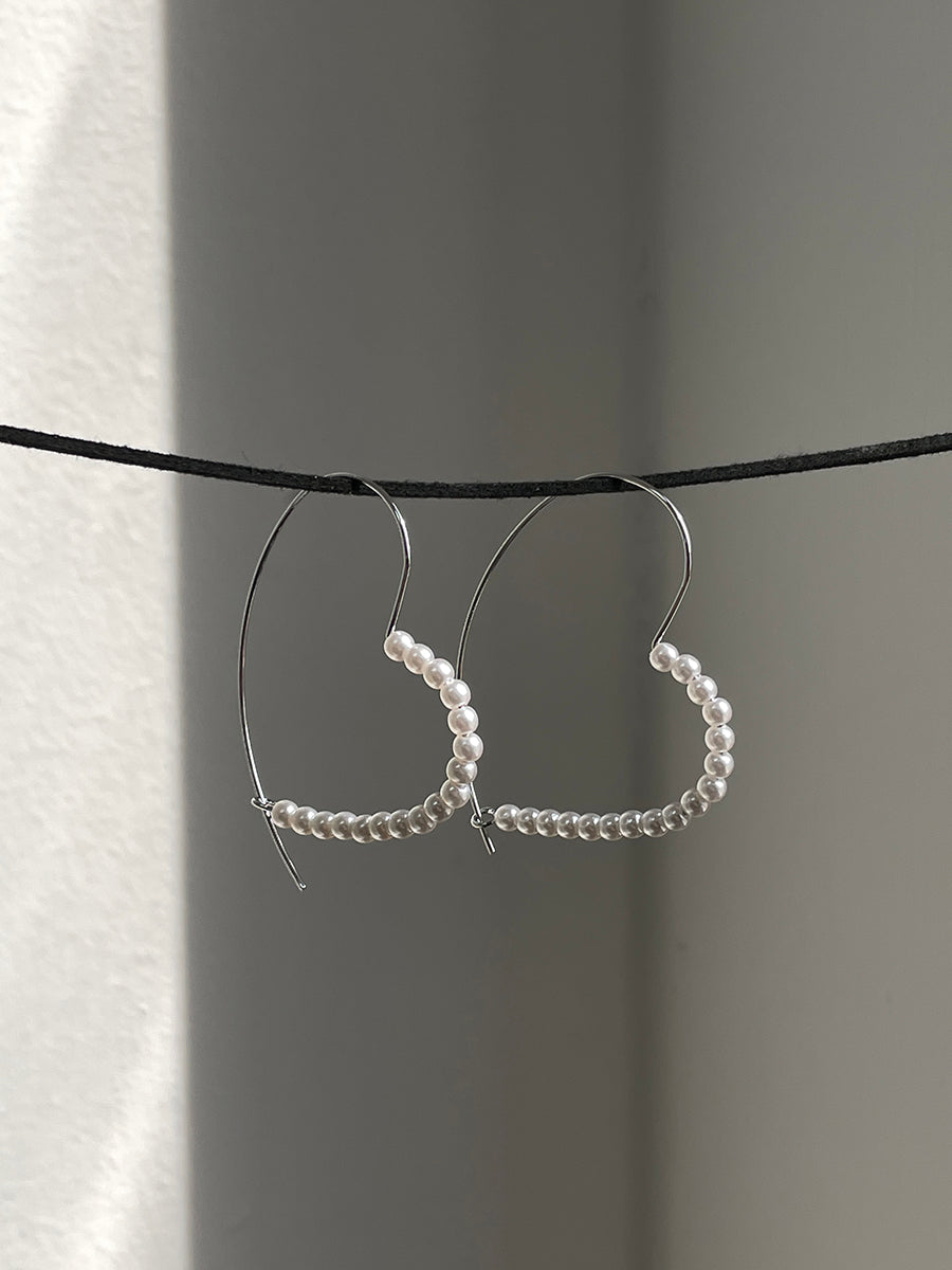 Silver-Plated Pearl Accent Hoop Earrings