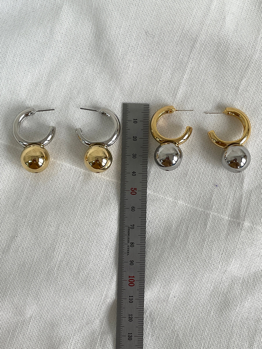 Gold and Silver Plated Sphere Drop Earrings