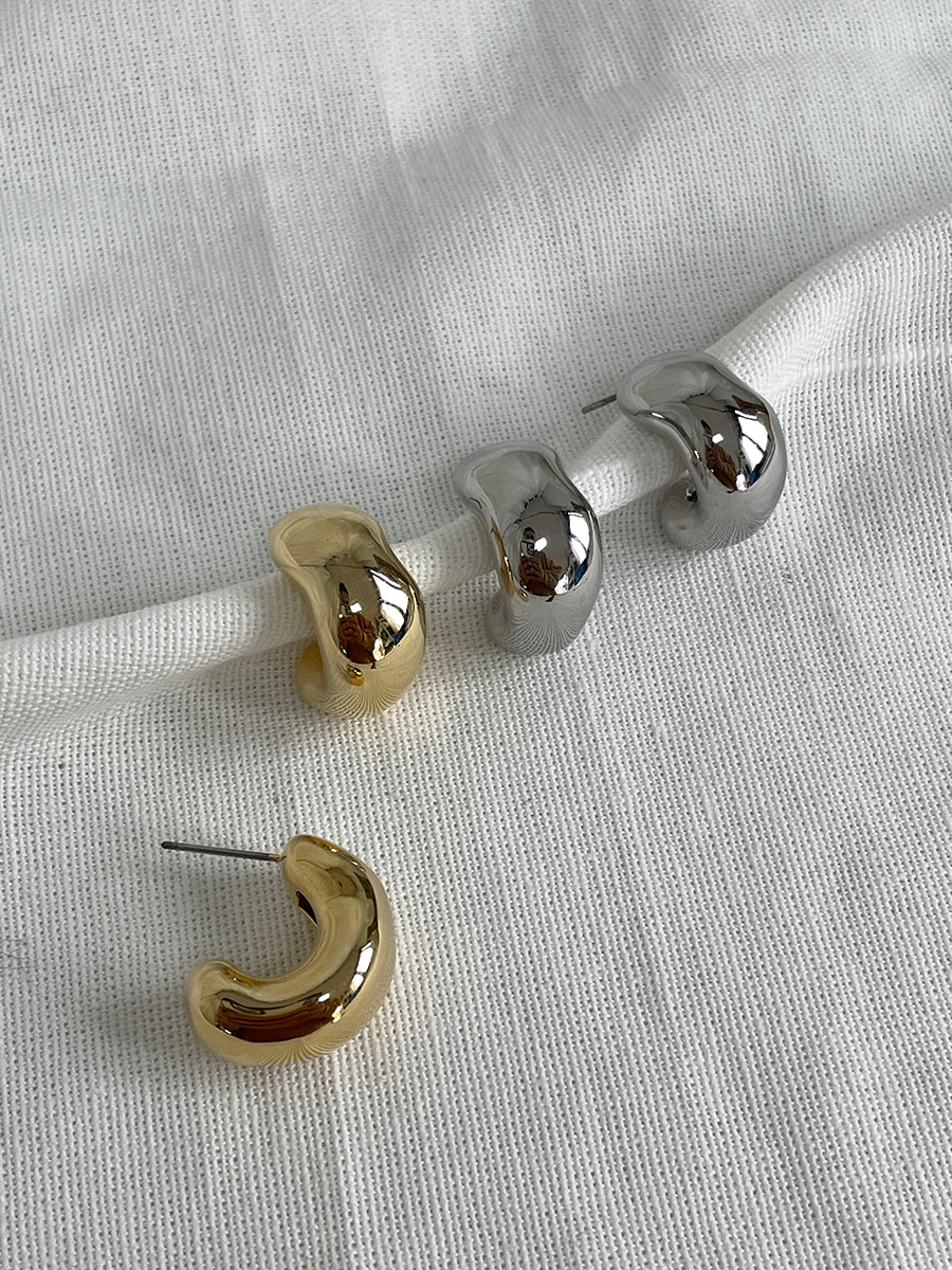 Gold Plated Unique Wave Earrings