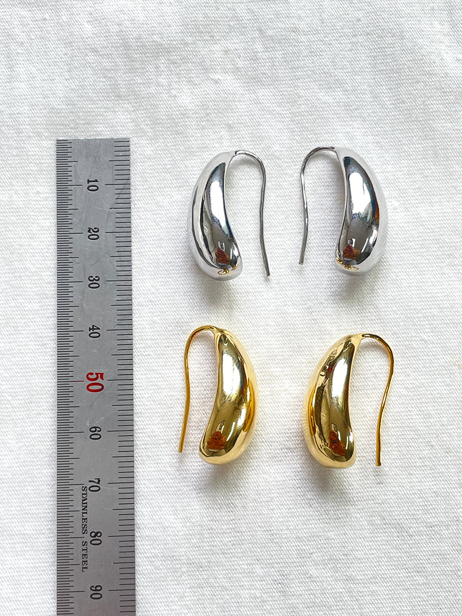 Silver-Plated Teardrop Hoop Earrings