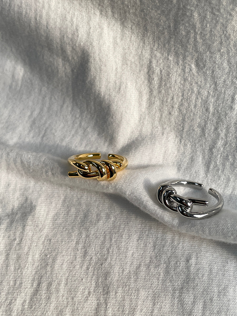 Gold and Silver Plated Knot Design Rings