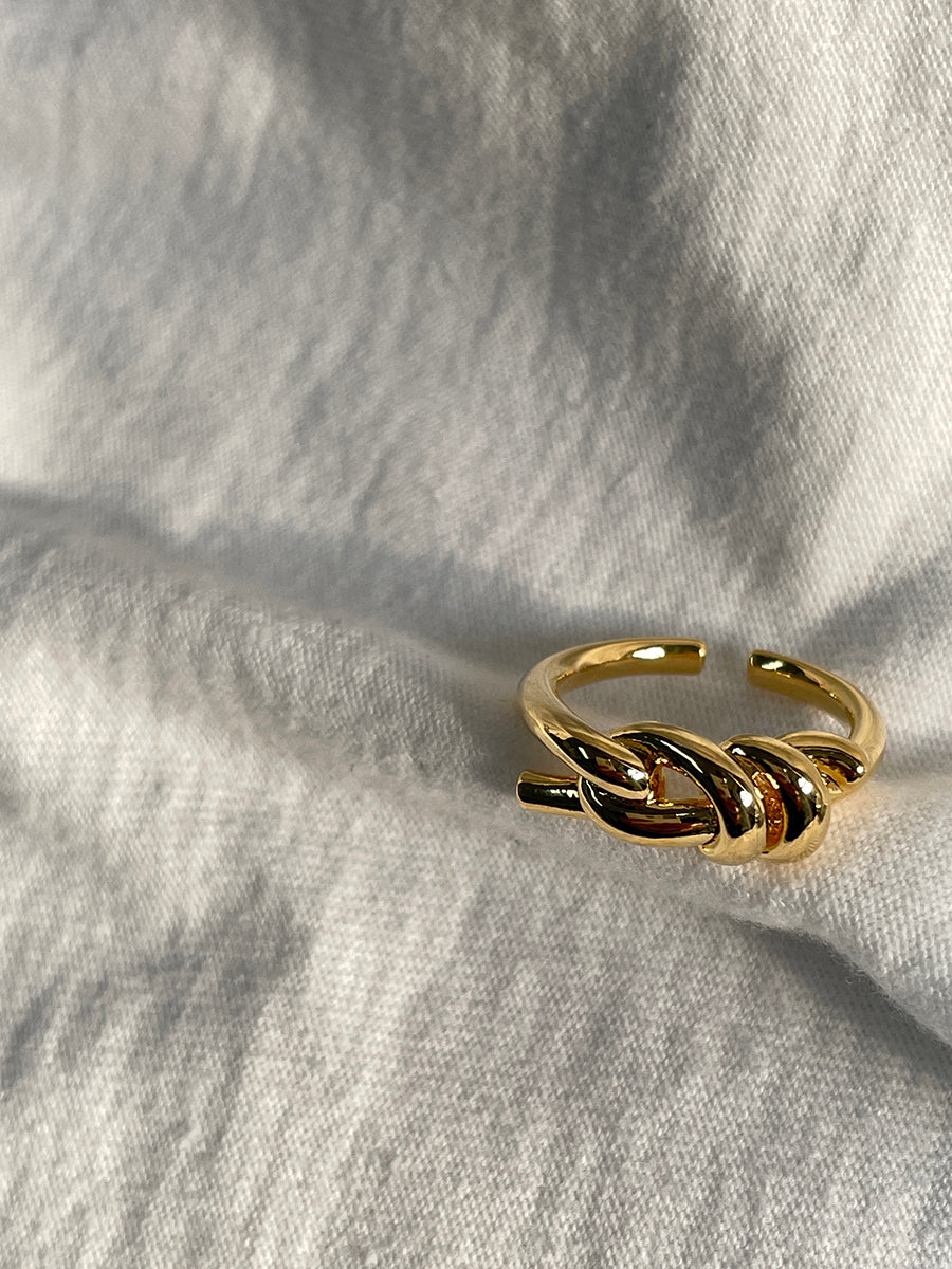 Gold and Silver Plated Knot Design Rings