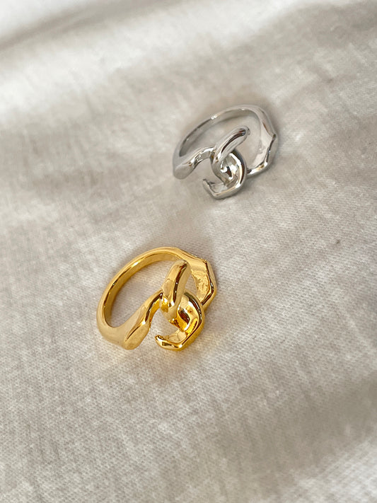 Gold and Silver-Plated Interlocking Knot Rings