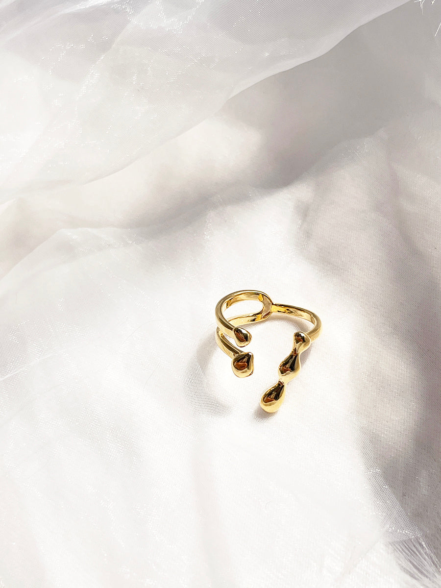 Gold and Silver Plated Abstract Shape Rings