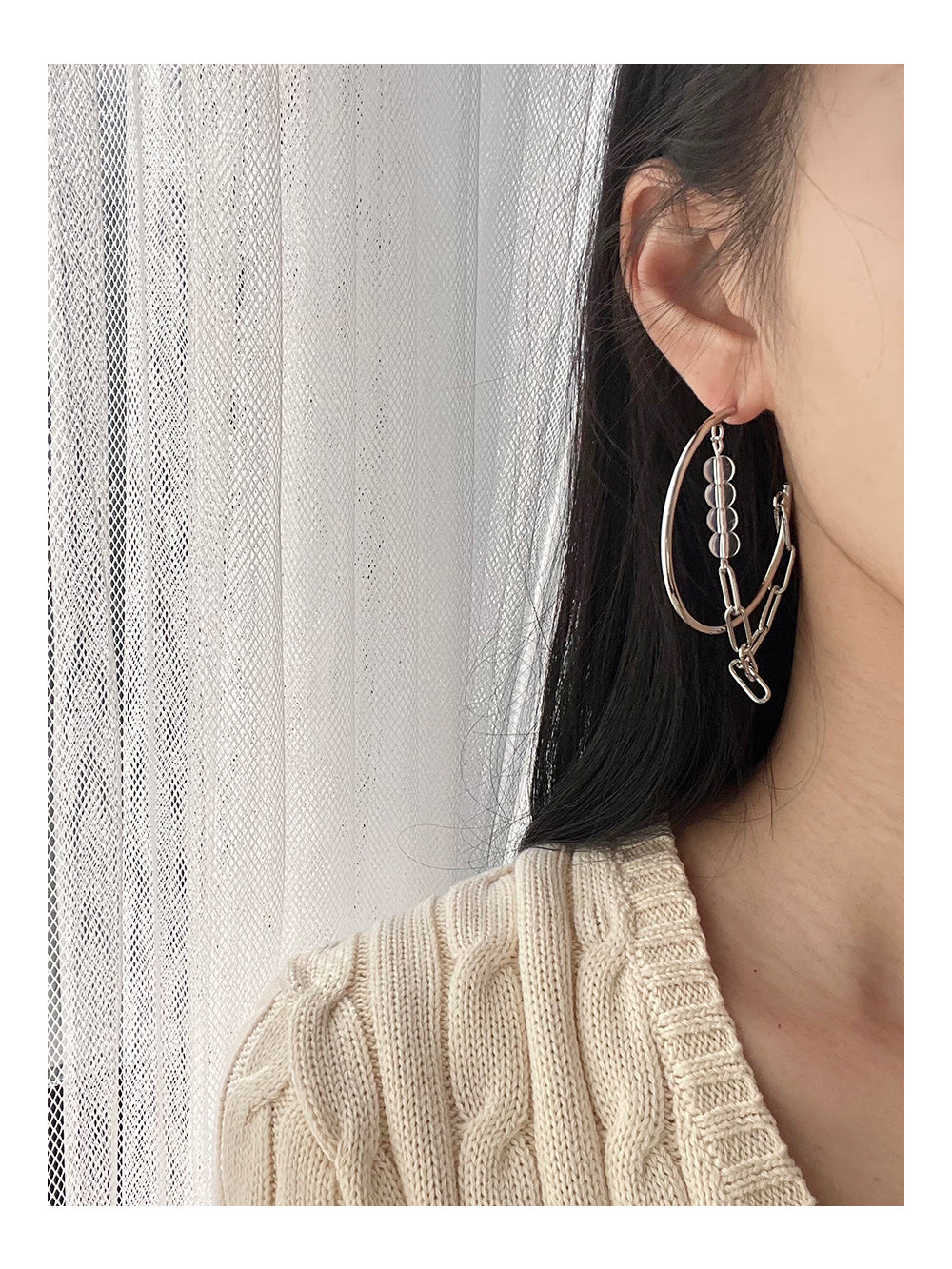 Dual-Tone Interlinked Chain Earrings