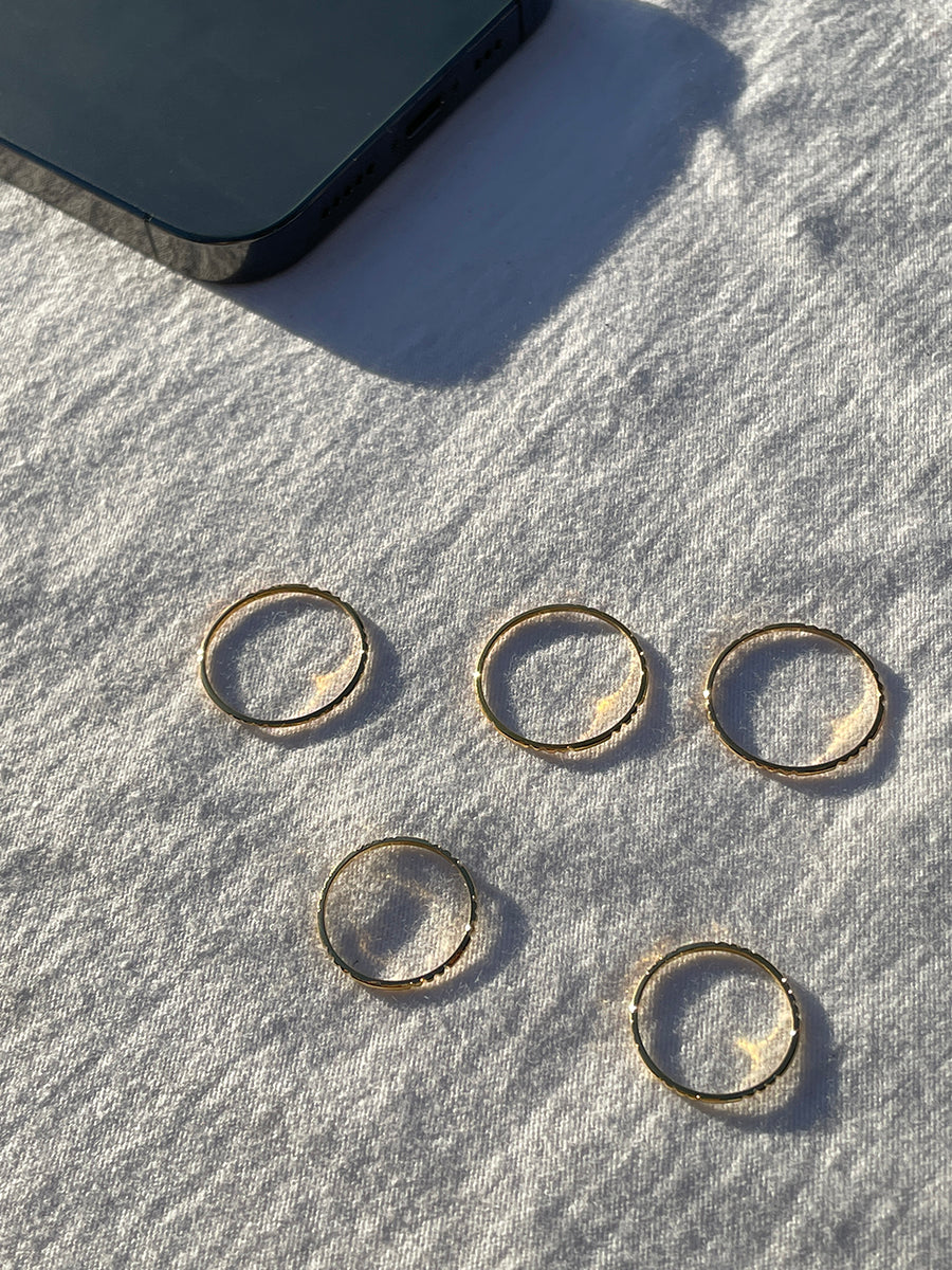 Minimalist Gold and Silver Plated Stacking Rings Set (5 Pieces)