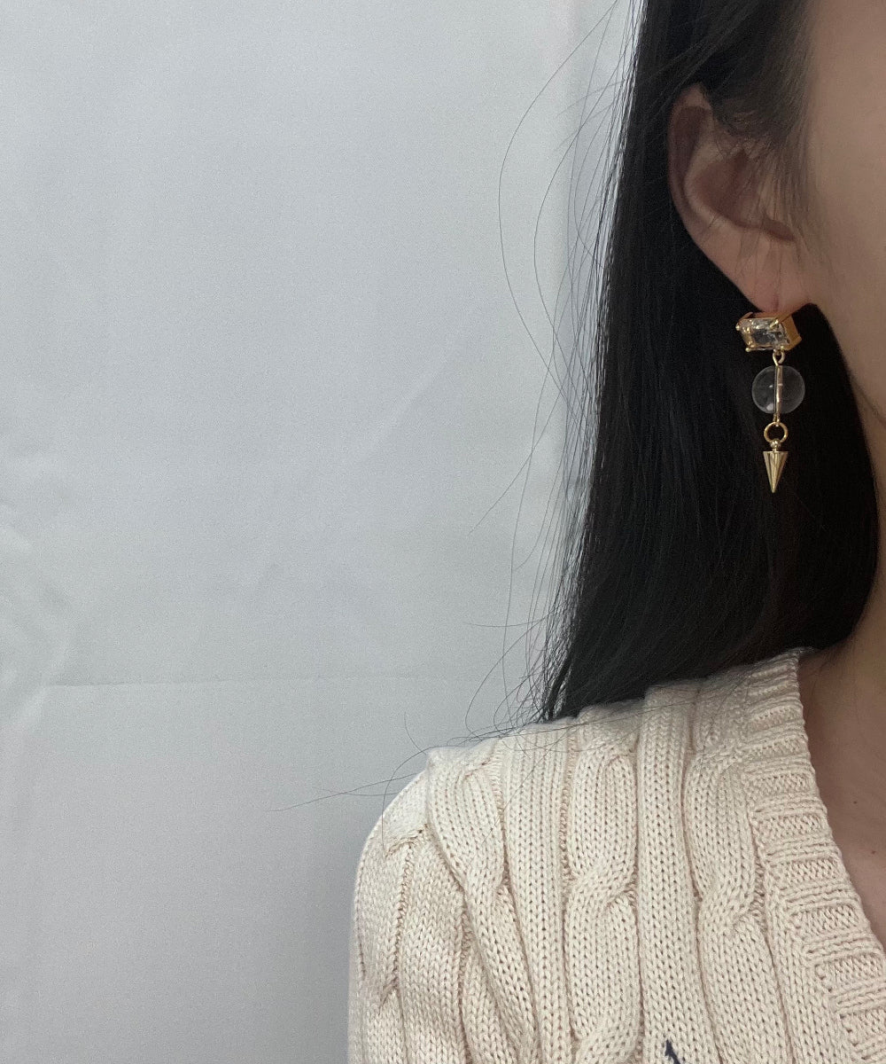 Silver and Gold-Plated Chain Link Drop Earrings