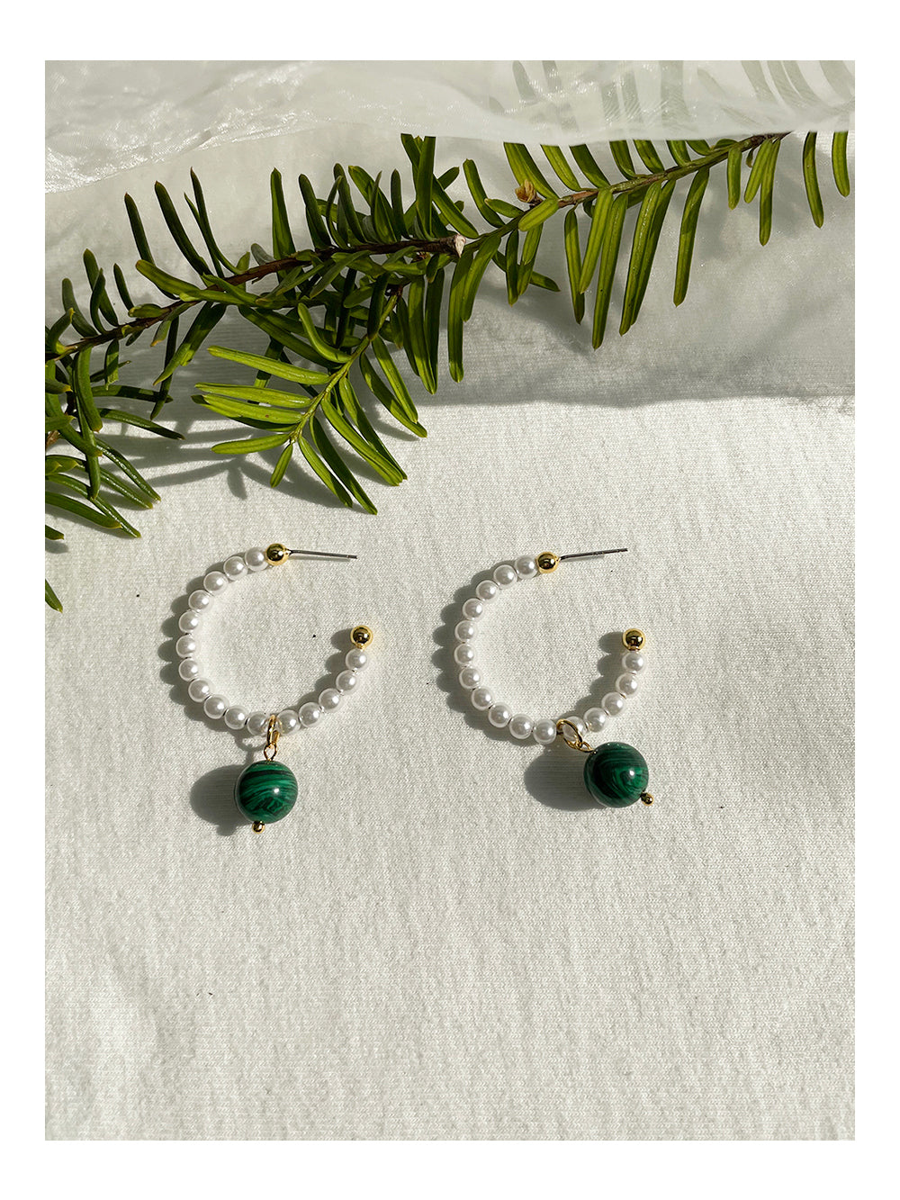 Dual-Tone Twisted Hoop Earrings with Pearl and Gemstone Accents