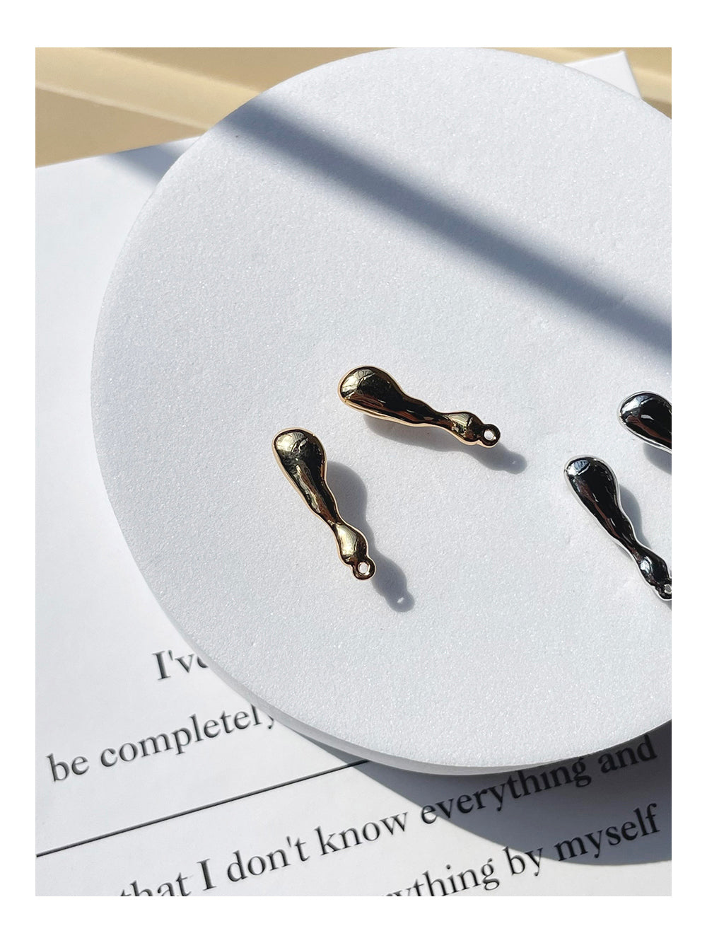 Minimalist Gold and Silver Teardrop Stud Earrings