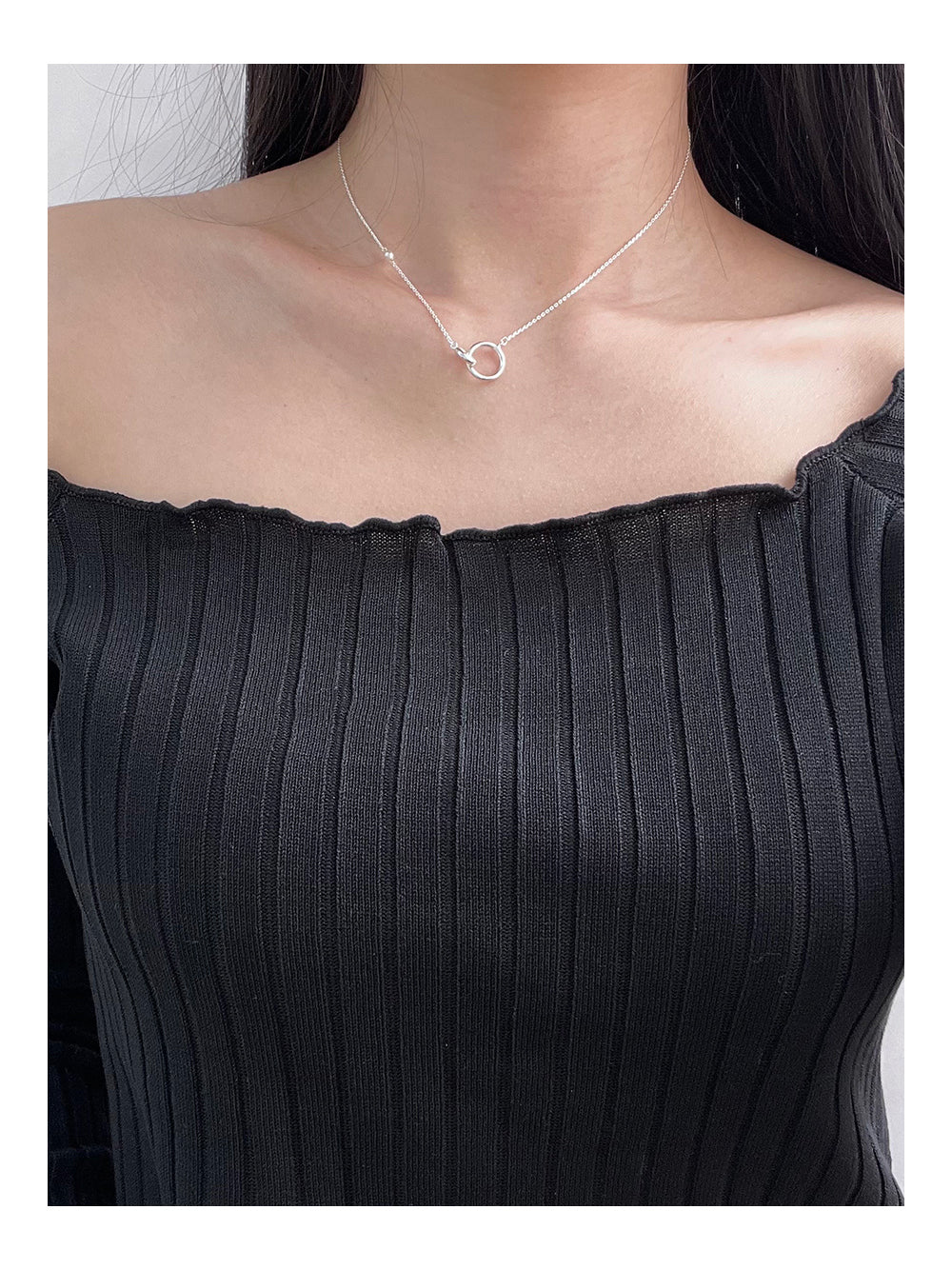 925 Silver Pearl Accent Infinity Necklace