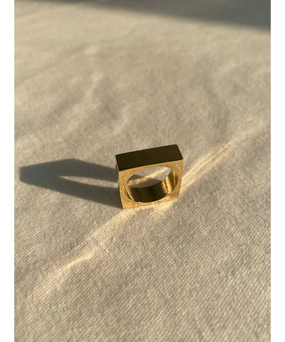 Square Gold and Silver Plated Statement Rings