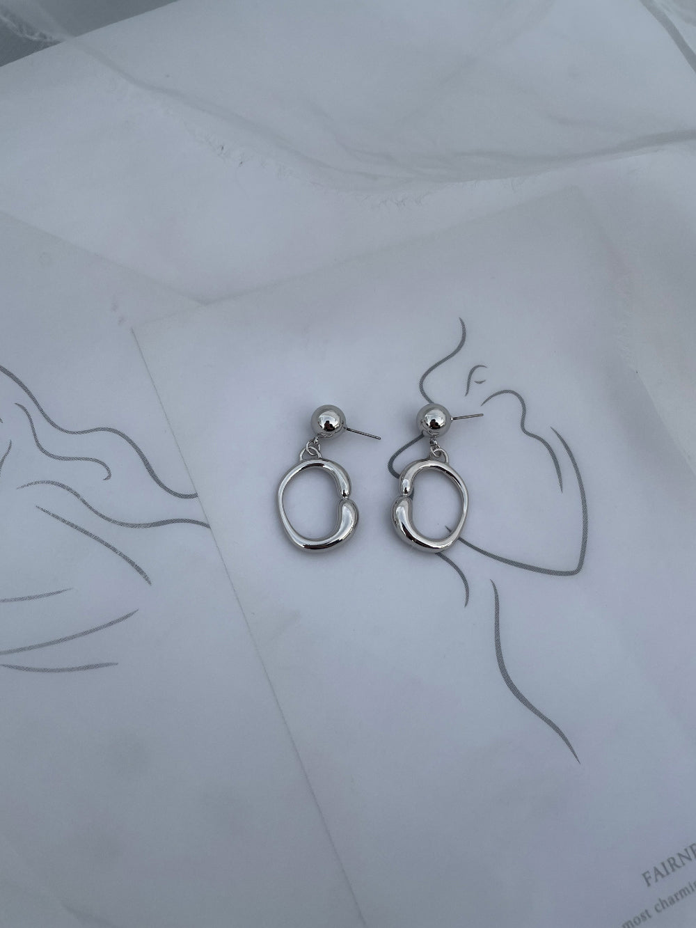 Silver-Plated Teardrop Hoop Earrings