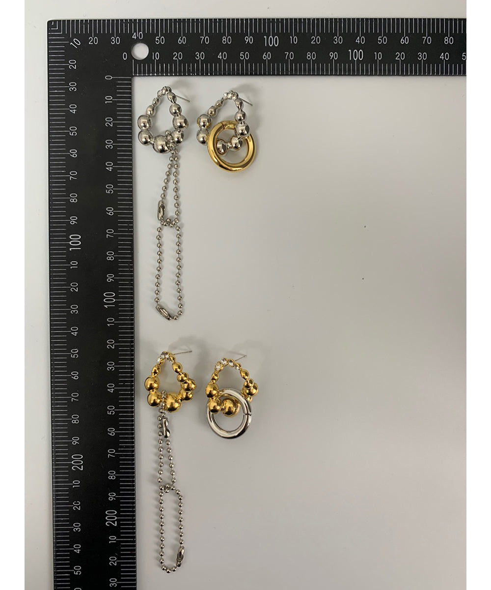 Two-Tone Chain Link Drop Earrings