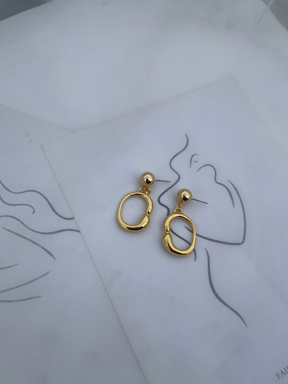 Silver-Plated Teardrop Hoop Earrings