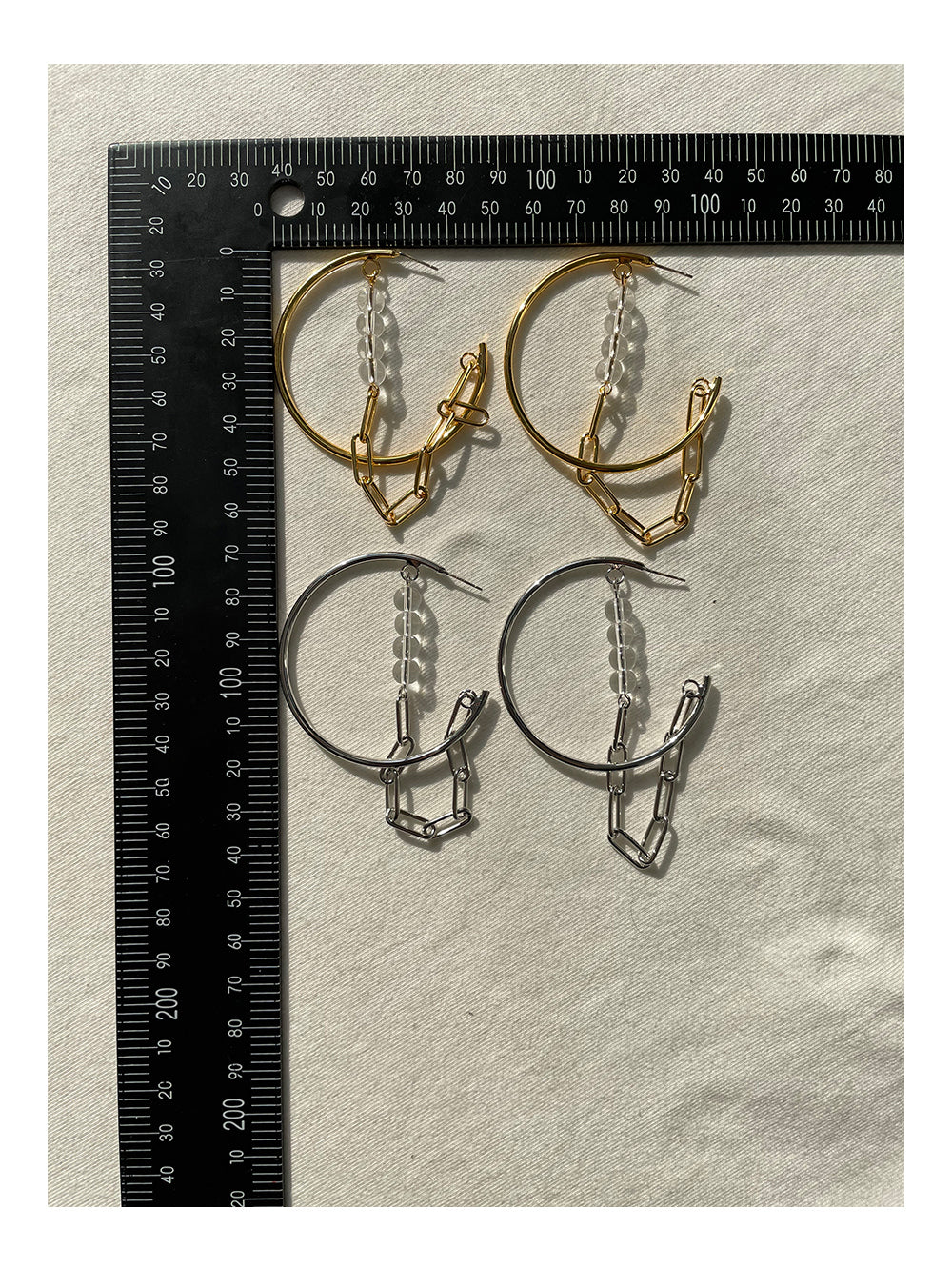 Dual-Tone Interlinked Chain Earrings