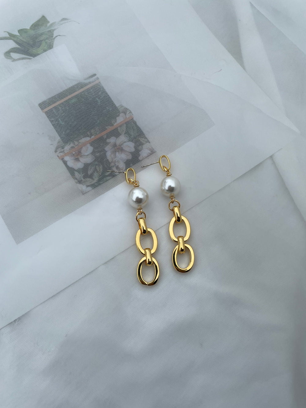 Mixed-Metal Chain Drop Earrings