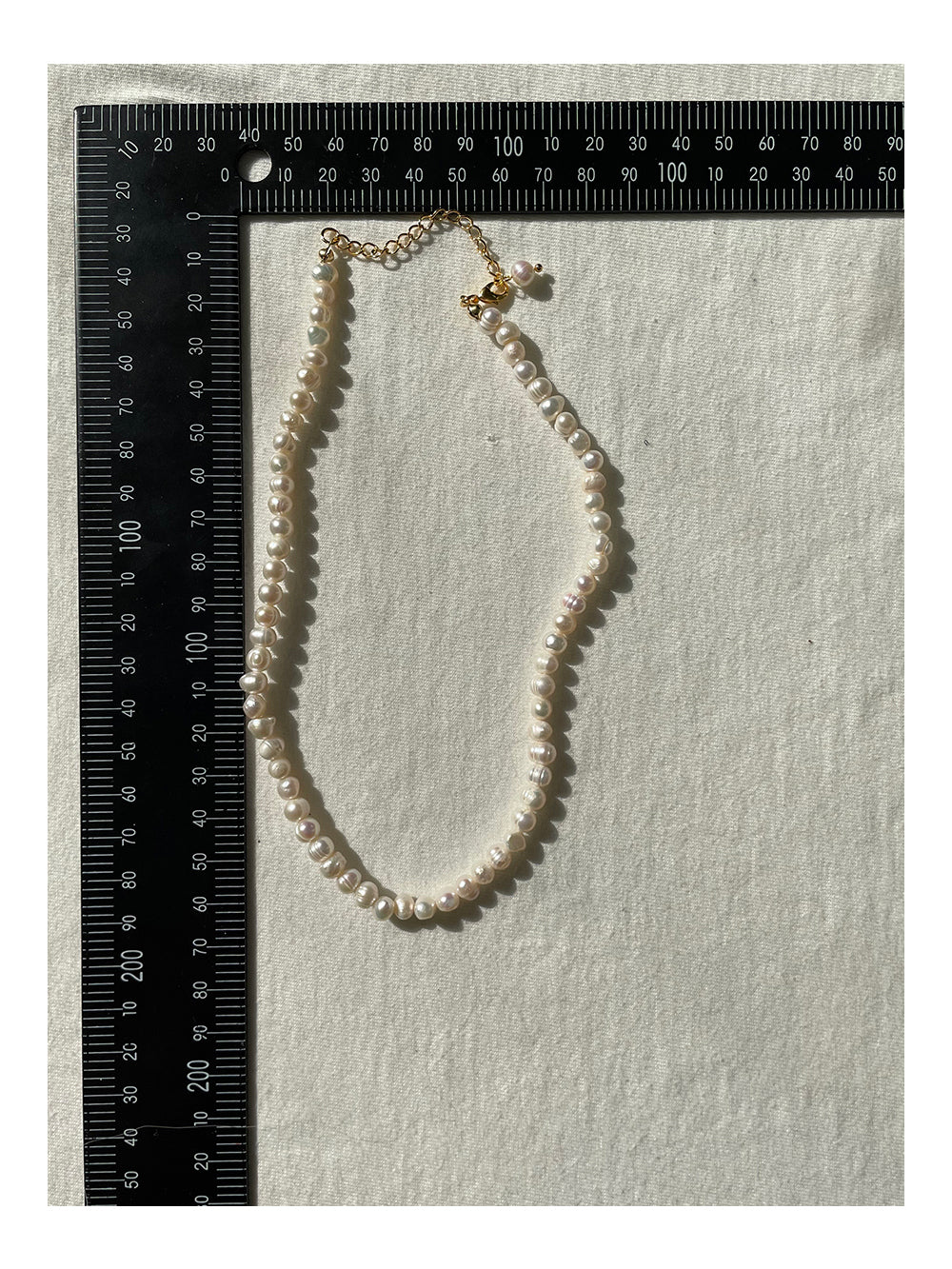 Classic Pearl Beaded Necklace with Gold Accents