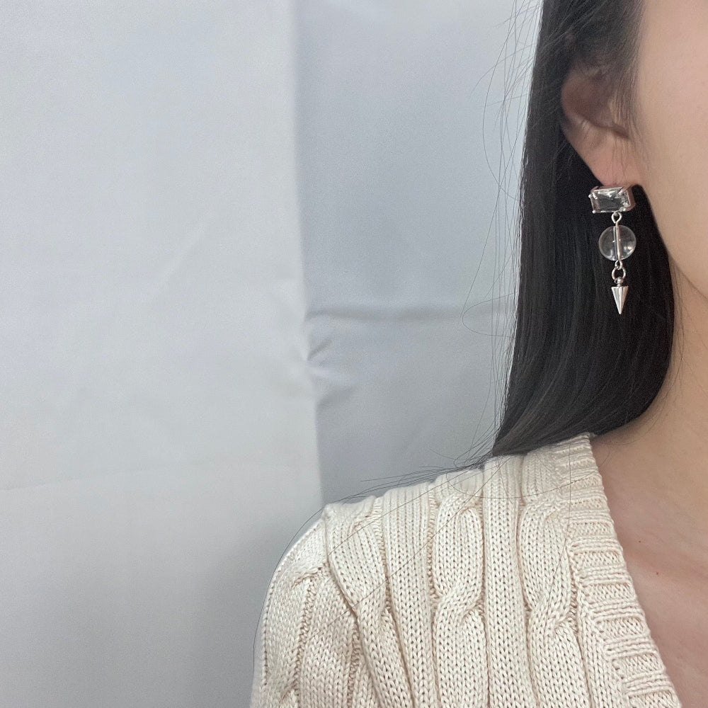 Silver and Gold-Plated Chain Link Drop Earrings