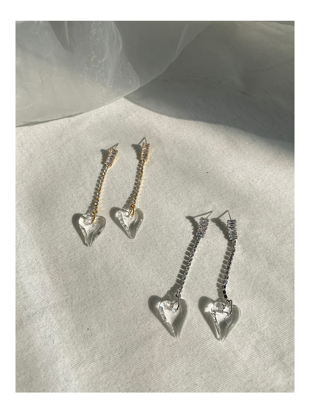 Two-Tone Cubic Zirconia Chain Link Earrings