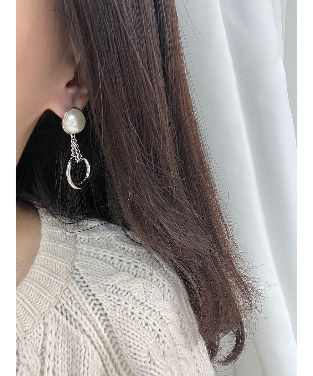 Silver and Gold Plated Chunky Chain Earrings with Crystal Accents