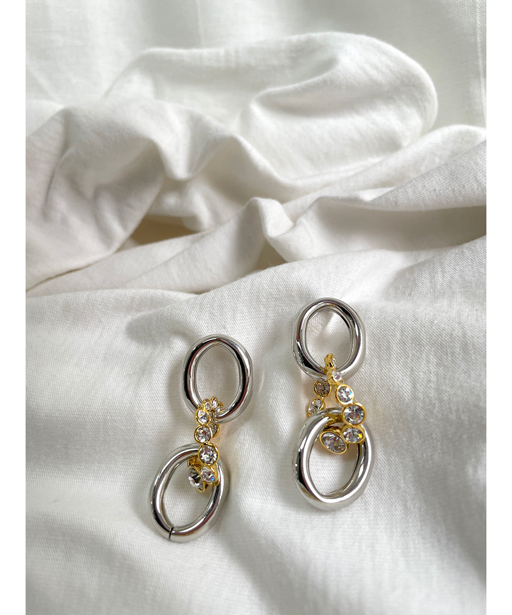 Pearl and Silver-Plated Drop Earrings