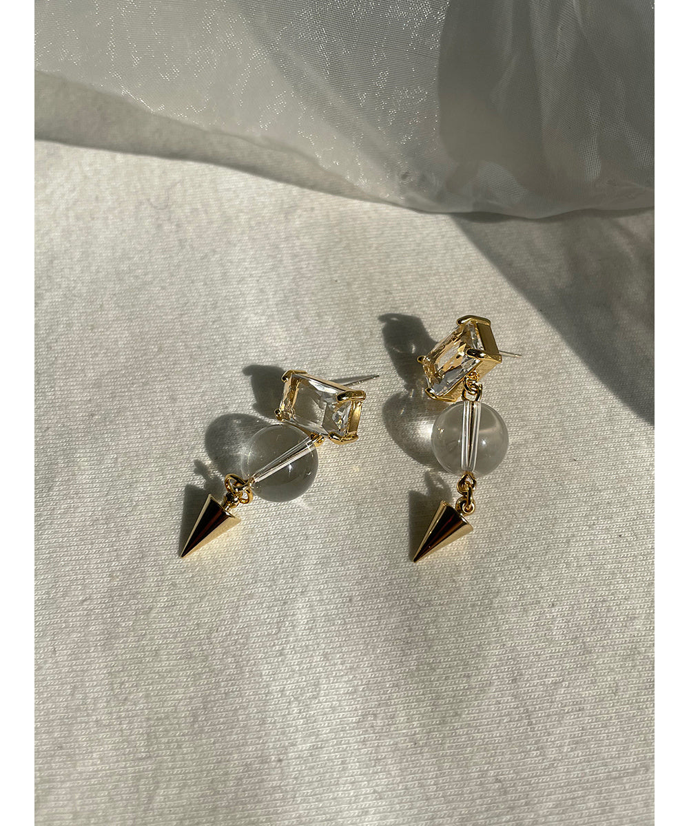 Silver and Gold-Plated Chain Link Drop Earrings