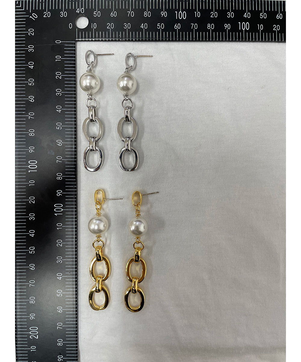 Mixed-Metal Chain Drop Earrings