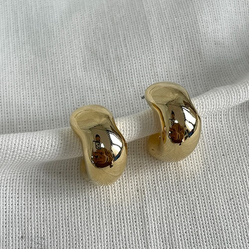 Gold Plated Unique Wave Earrings